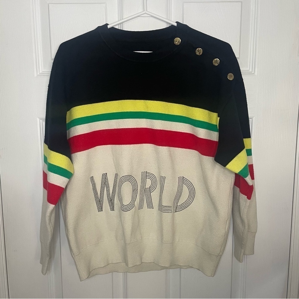 Sandro World Lover Crewneck Pullover Sweater Small